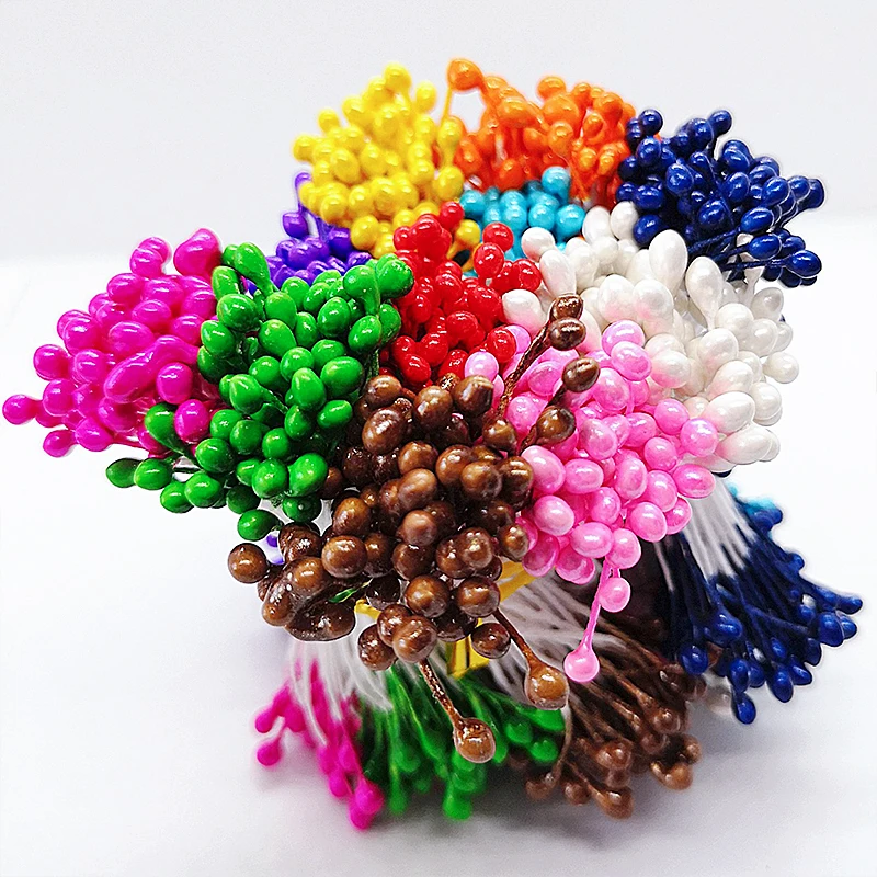 500pcs/Bag 1/3mm DIY Artificial Mini Pearl Flower Stamen Pistil Overall Wedding Party Home Decoration Christmas Accessories