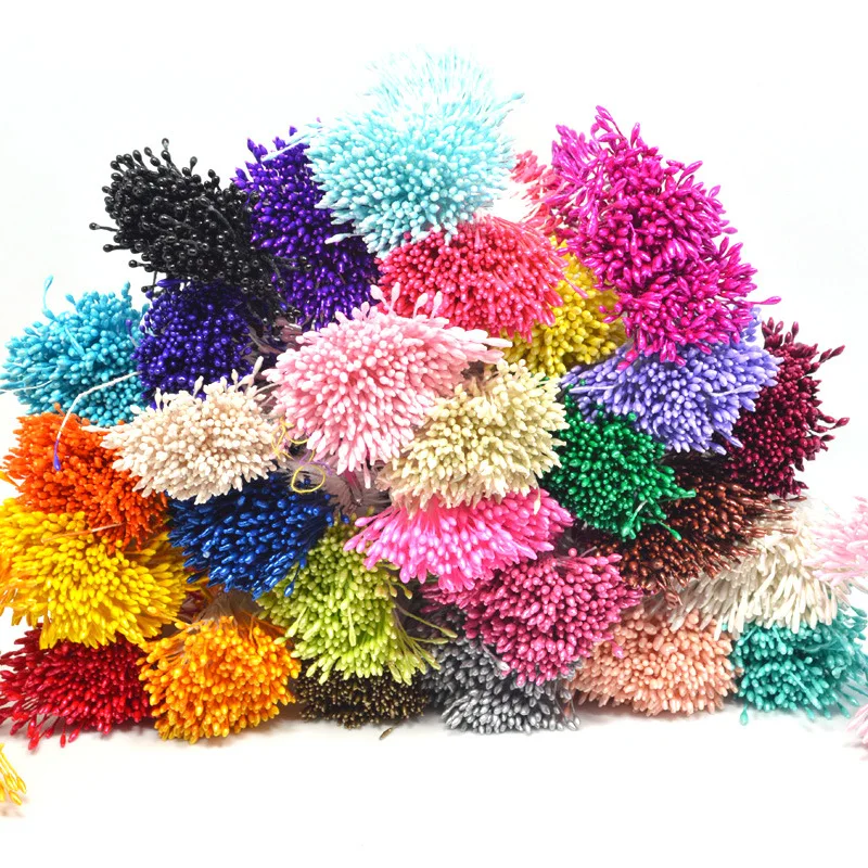500pcs/Bag 1/3mm DIY Artificial Mini Pearl Flower Stamen Pistil Overall Wedding Party Home Decoration Christmas Accessories