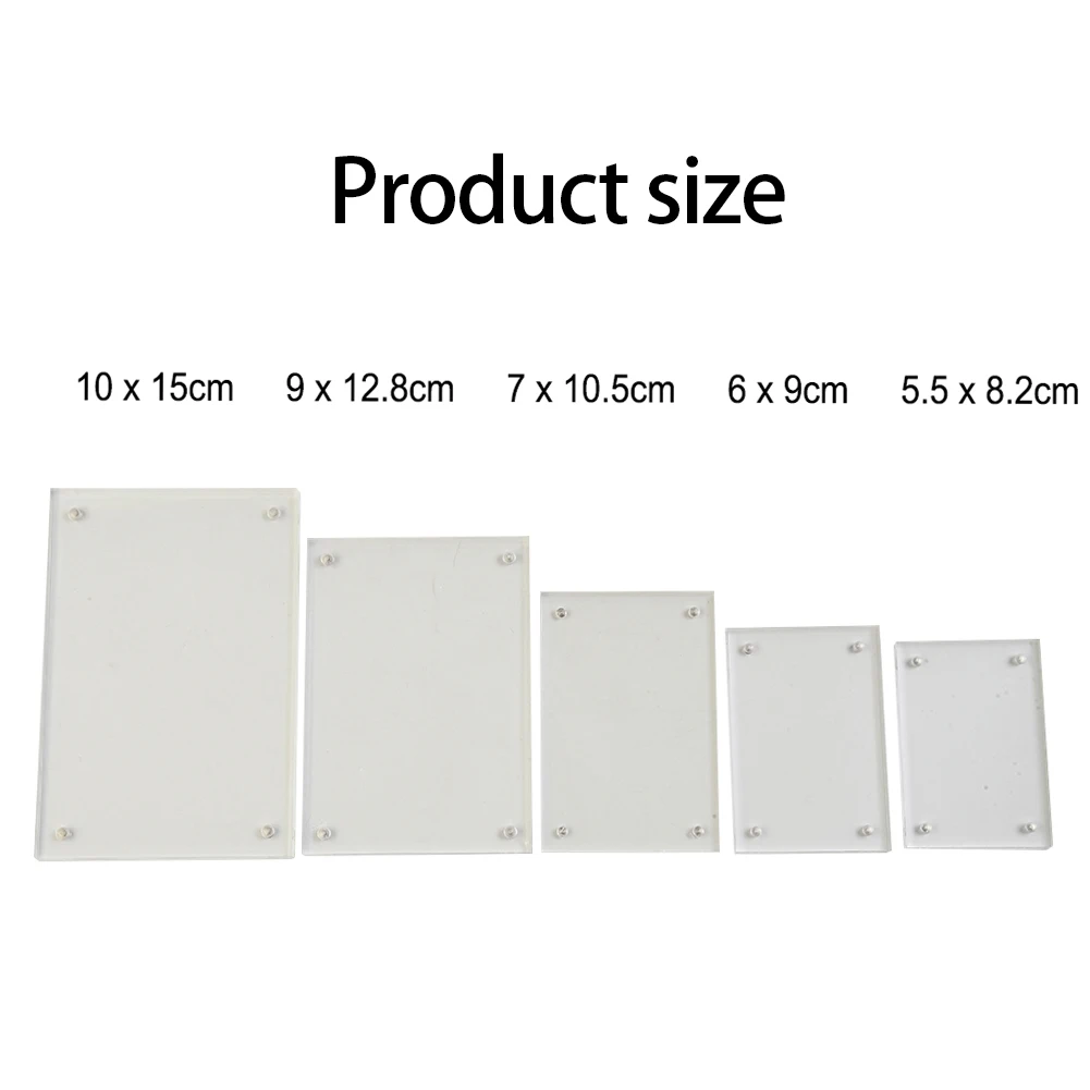 Christmas Gift Acrylic Clear Photo Frame Creative Picture Frame Bedroom Deck Decor 55x82mm 60x90mm 75x105mm 100 X150mm