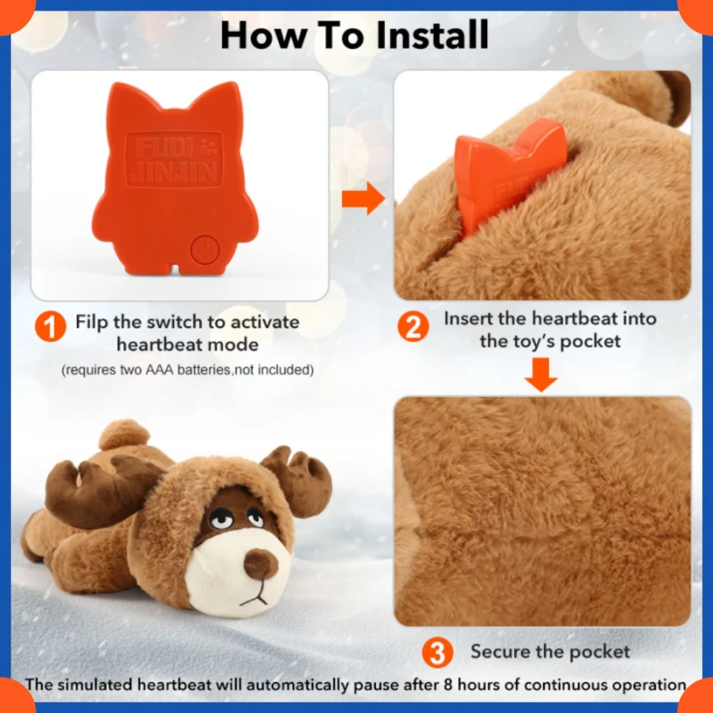 Plush Puppy Heartbeat Toys, Birthday Gifts, Rich Dog Puzzle Toys, Behavior Training, 16 Christmas