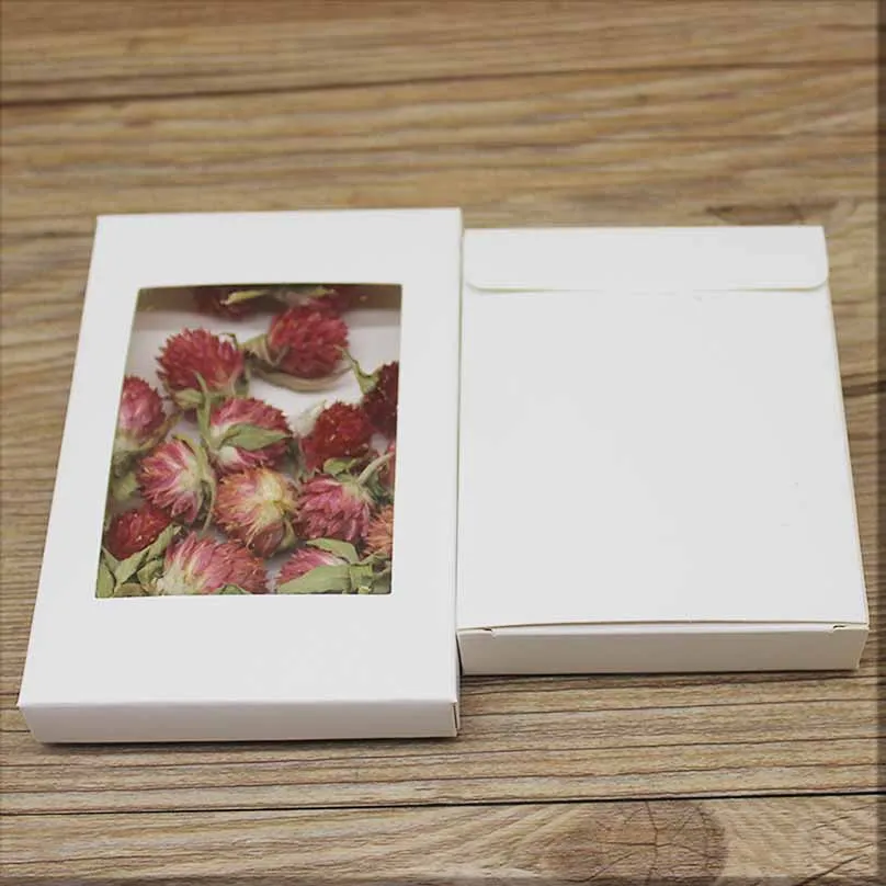 10pcs DIY Gifts Package with Window White/Kraft Christmas Gifts Box Cake Packaging For Wedding Home Party Muffin Packaging Box
