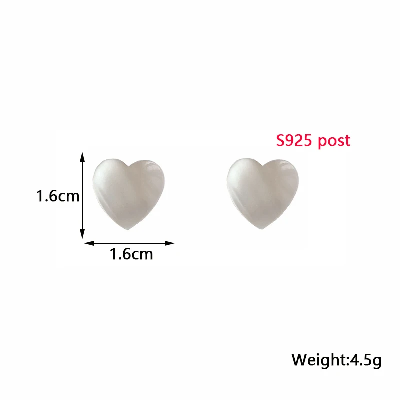 Translucent Heart Stud Earrings for Women White Acrylic Small Earrings Korean Fashion Girls Ear Jewelry Oorbellen Christmas Gift