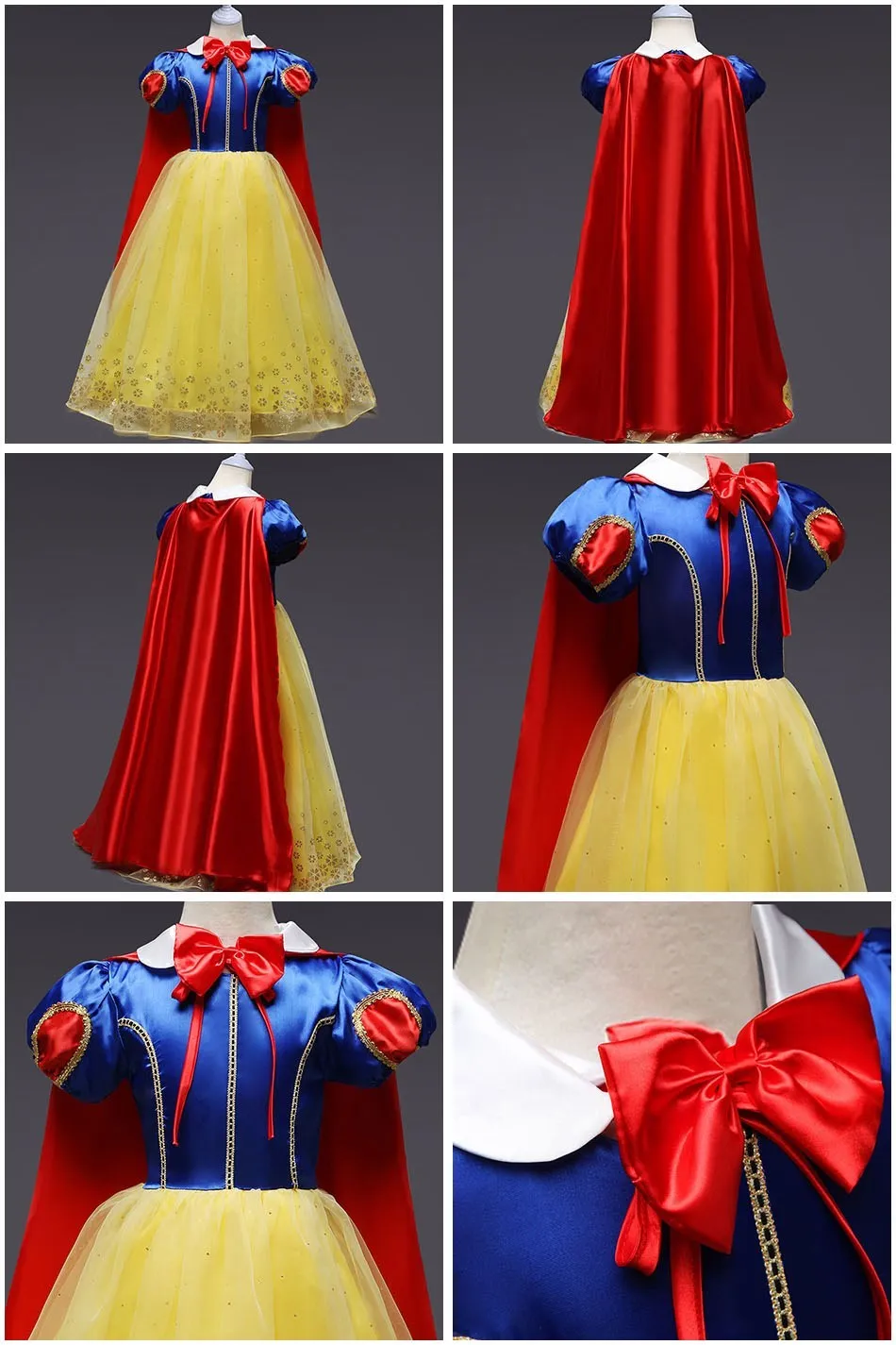 Cinderella Anna Elsa Costume Children Princess Dress for Girls Kids Cosplay Snow White Christmas Carnival Party Disguise Outfit