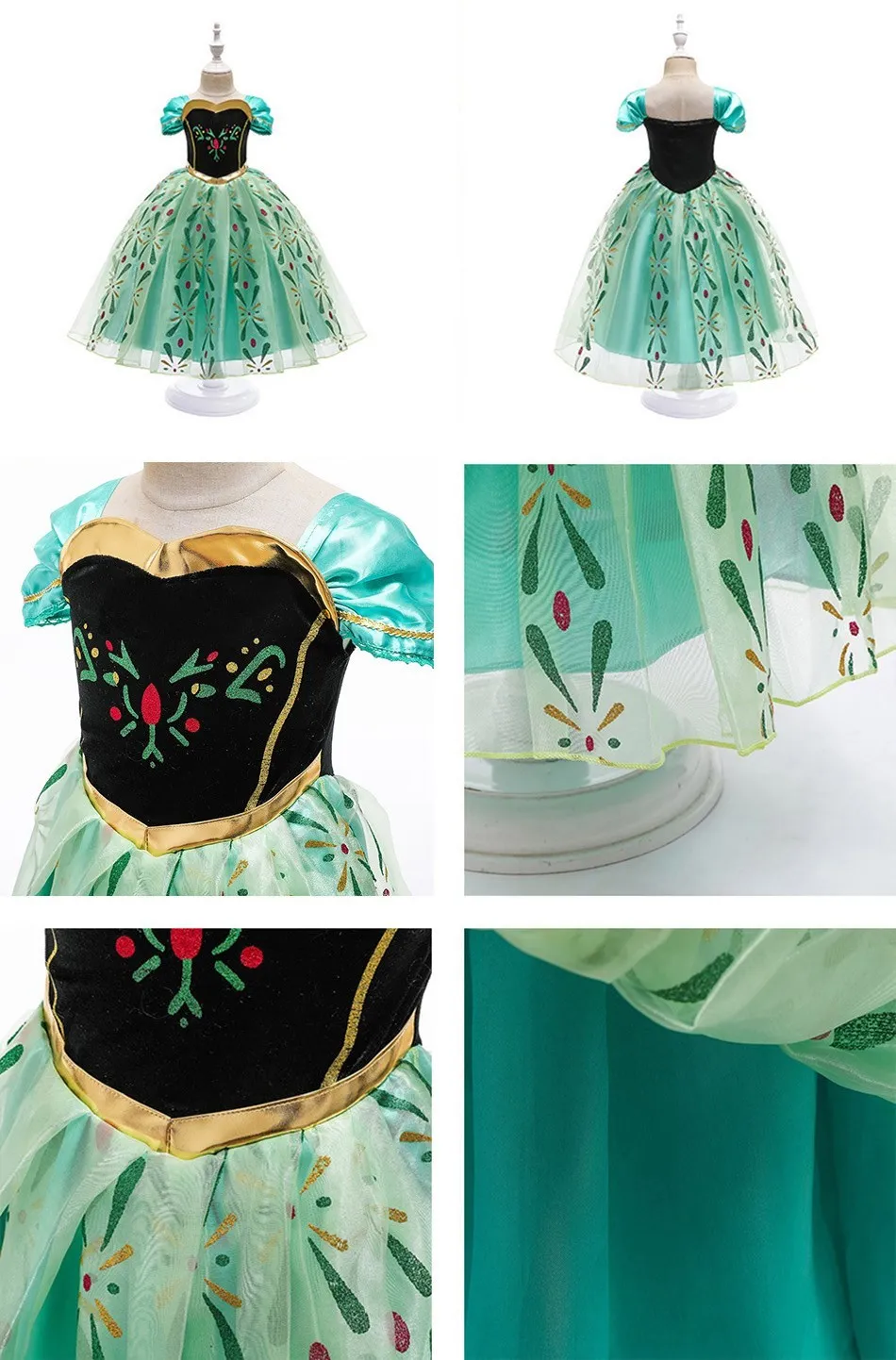 Cinderella Anna Elsa Costume Children Princess Dress for Girls Kids Cosplay Snow White Christmas Carnival Party Disguise Outfit