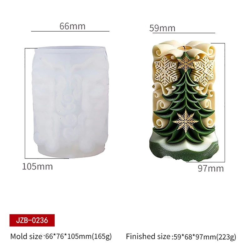 Christmas Tree Snowflake Candle Silicone Mold DIY Aromatherapy Soap Ornament Craft Plaster Resin Mold Gifts Home Xmas Decoration
