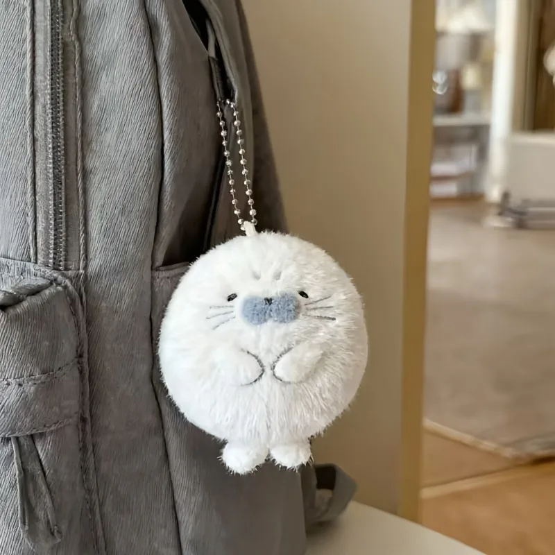 Cute Soft Seal Plush Keychcains Kawaii Animal Children Schoolbag Pendant Knapsack Accessories Christmas New Year Gifts