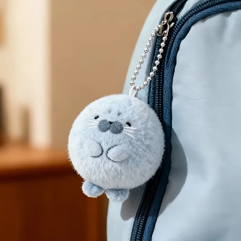 Cute Soft Seal Plush Keychcains Kawaii Animal Children Schoolbag Pendant Knapsack Accessories Christmas New Year Gifts