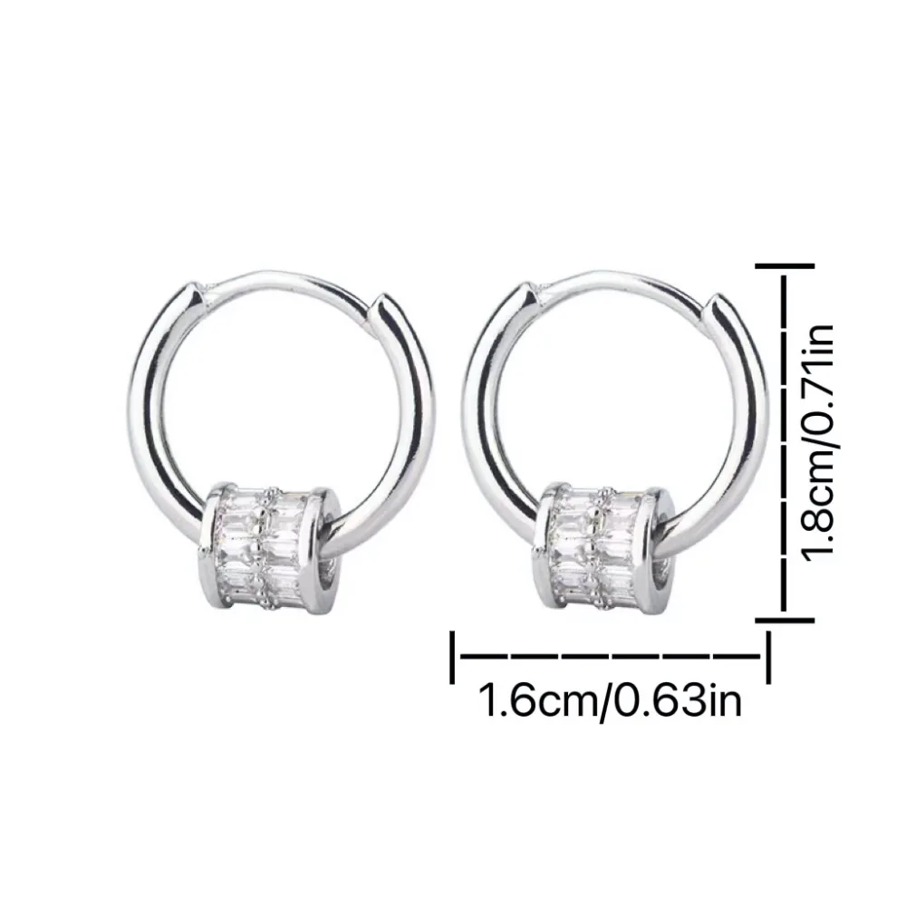 New Designer Earrings. There Are Two Detachable Wearing Modes, Round Shiny Zircon Silvery Earrings. Cute Christmas Gift.