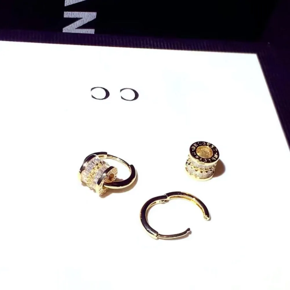 New Designer Earrings. There Are Two Detachable Wearing Modes, Round Shiny Zircon Silvery Earrings. Cute Christmas Gift.