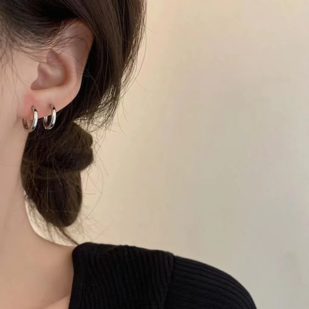 New Designer Earrings. There Are Two Detachable Wearing Modes, Round Shiny Zircon Silvery Earrings. Cute Christmas Gift.