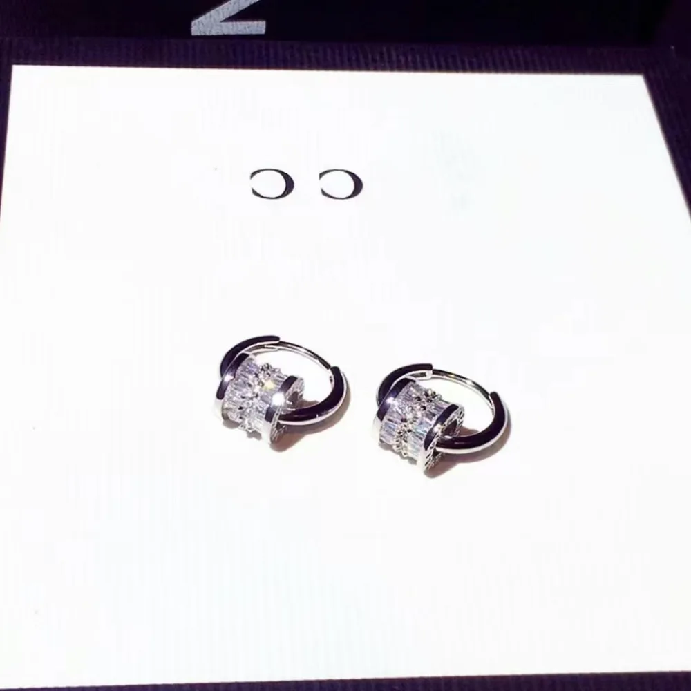 New Designer Earrings. There Are Two Detachable Wearing Modes, Round Shiny Zircon Silvery Earrings. Cute Christmas Gift.