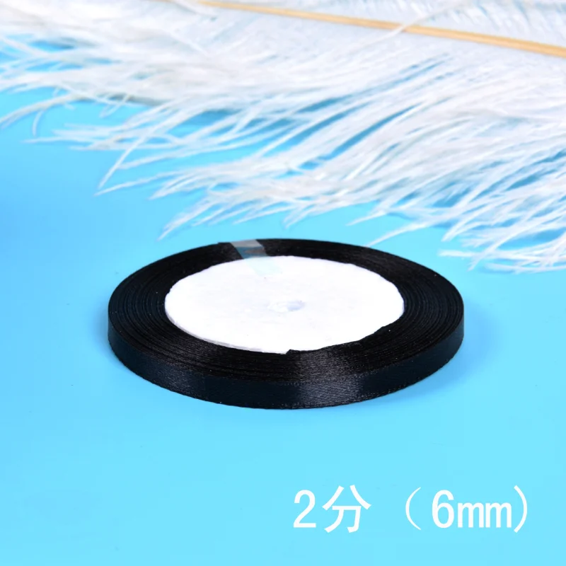 6-10-12-15-20-25-30-40-50-80mmblack Satin Ribbons Christmas Wedding Birthday Party Gift Wrapping Silk Ribbons DIY Accessory Bow