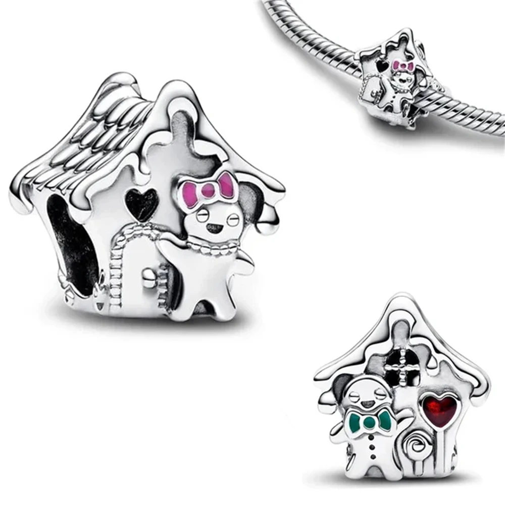 2024 New 925 Sterling Silver Christmas Santa Snowman Stars Pendant Charms Beads fit Original Pendant Bracelet DIY Women Jewelry