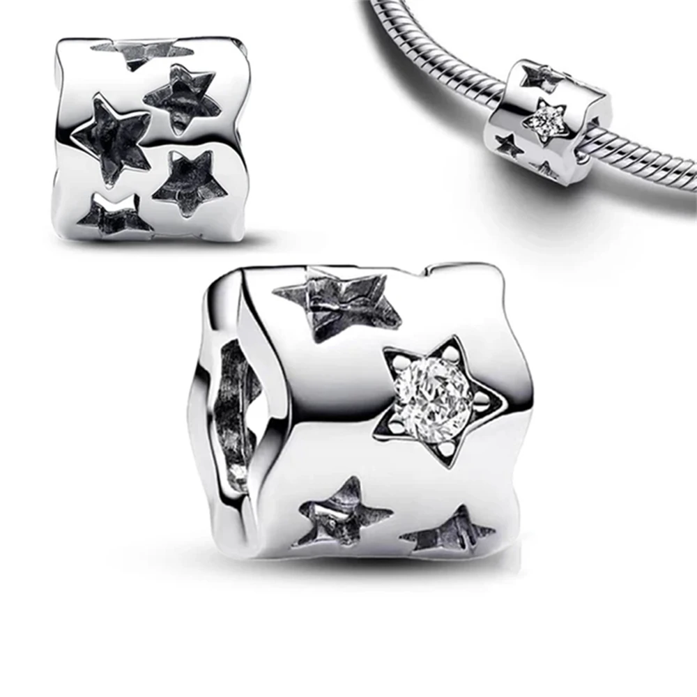 2024 New 925 Sterling Silver Christmas Santa Snowman Stars Pendant Charms Beads fit Original Pendant Bracelet DIY Women Jewelry