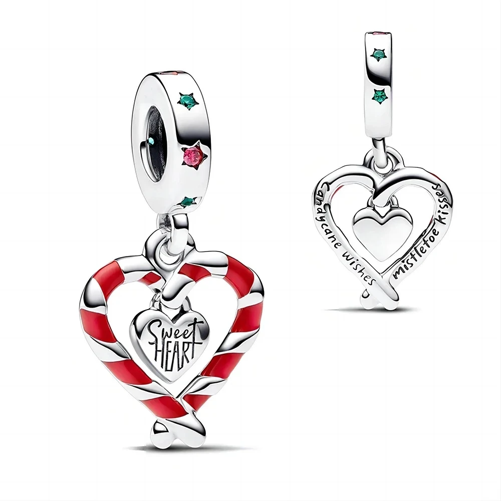 2024 New 925 Sterling Silver Christmas Santa Snowman Stars Pendant Charms Beads fit Original Pendant Bracelet DIY Women Jewelry