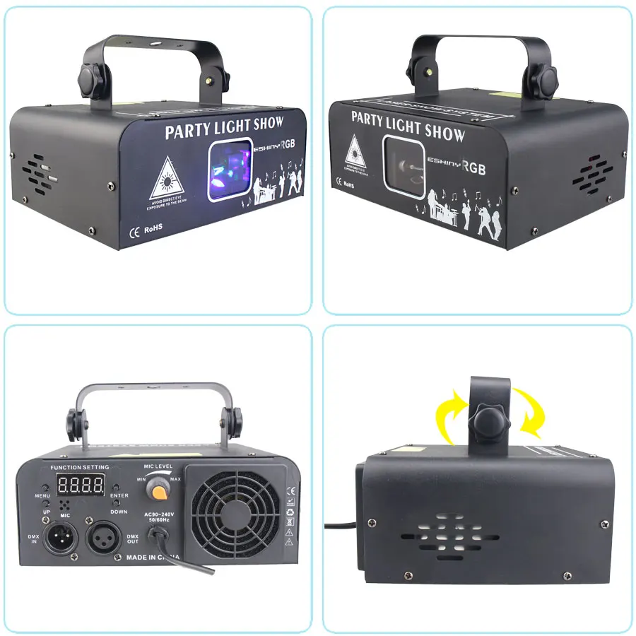 DM500 Animation RGB Laser Beam Lines Stage Disco Light DJ Party Pattern Projector Scans DMX Dance Bar Christmas Show G21