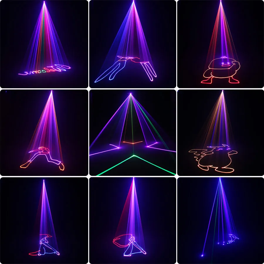 DM500 Animation RGB Laser Beam Lines Stage Disco Light DJ Party Pattern Projector Scans DMX Dance Bar Christmas Show G21