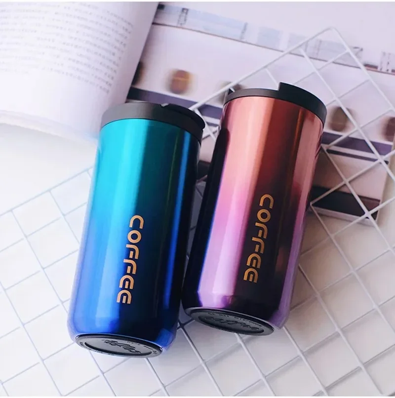 400ml Stainless Steel Thermal Coffee Mug 304 Thermos Mug Leak Proof Portable Travel Thermal Cup Water Bottle Christmas Gifts