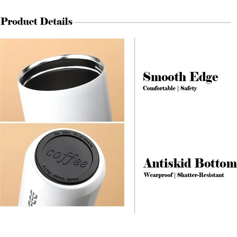 400ml Stainless Steel Thermal Coffee Mug 304 Thermos Mug Leak Proof Portable Travel Thermal Cup Water Bottle Christmas Gifts