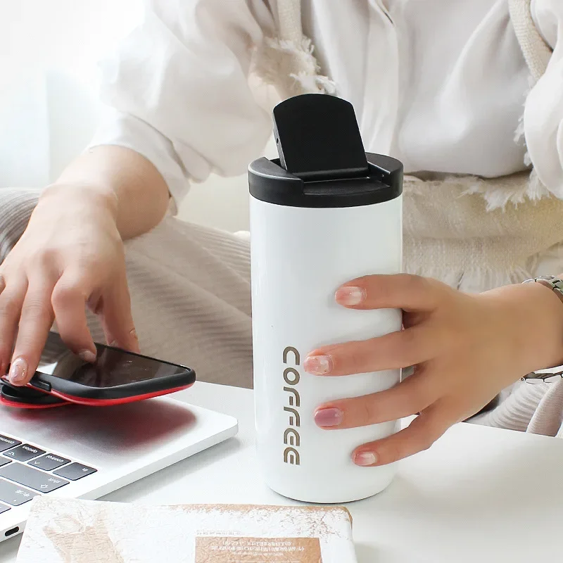 400ml Stainless Steel Thermal Coffee Mug 304 Thermos Mug Leak Proof Portable Travel Thermal Cup Water Bottle Christmas Gifts