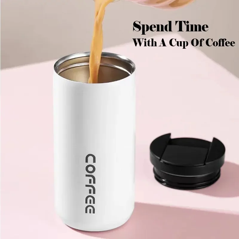 400ml Stainless Steel Thermal Coffee Mug 304 Thermos Mug Leak Proof Portable Travel Thermal Cup Water Bottle Christmas Gifts