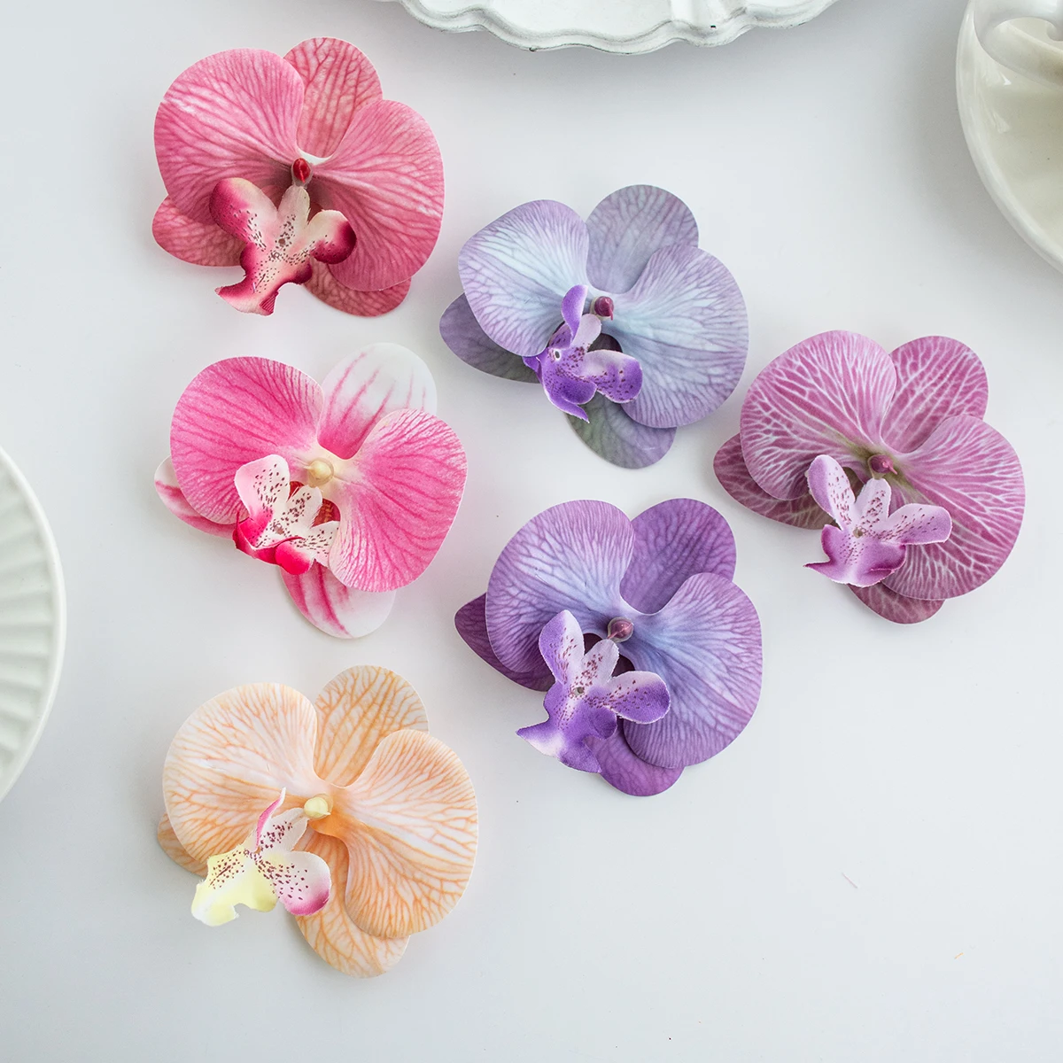 Thai Butterfly Orchid Artificial Flowers Hot selling items christmas Wedding Bridal Accessories Headwear and hair clips Diy gift