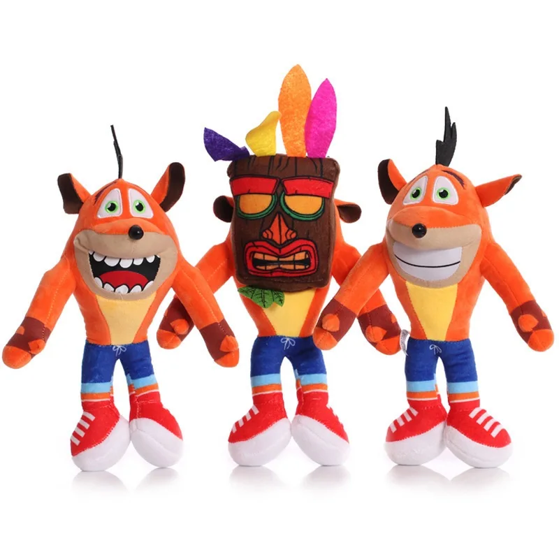 26cm New Crash Bandicoot Stuffed Plush Toys Crazy Trilogy Series Anime Figure Dolls Kawaii Child Birthday Christmas Gifts Decor