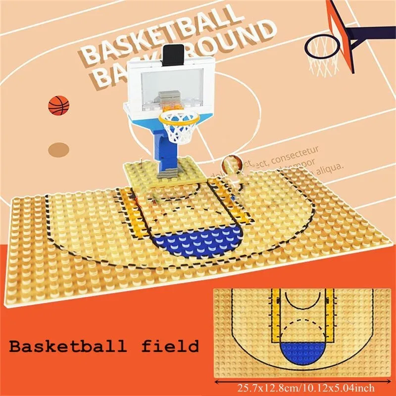 1pc 16*32 Dots Base Plate Basketball Football Baseplate For Figure Field Court Block DIY Toys Christmas Gift for Children