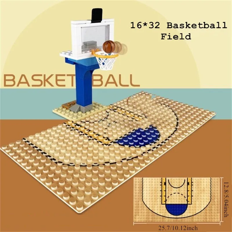 1pc 16*32 Dots Base Plate Basketball Football Baseplate For Figure Field Court Block DIY Toys Christmas Gift for Children