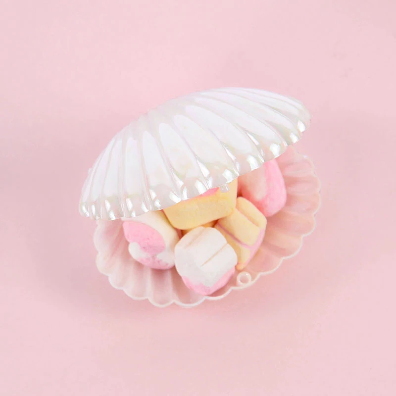 5/10pcs Shell Shaped Candy Gift Box Girls Mermaid Birthday Party Decor Wedding Baby Shower Favors Christmas Jewelry Storage Box