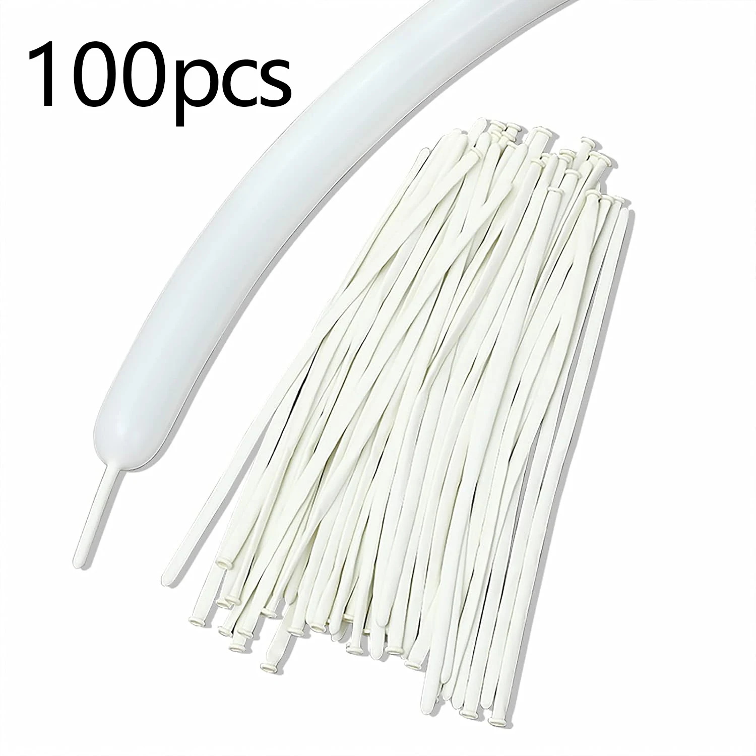 60 Pieces/100 Pieces 260Q White Matte Long Latex Balloons Suitable for Wedding Birthday Bridal Shower Christmas Decoration