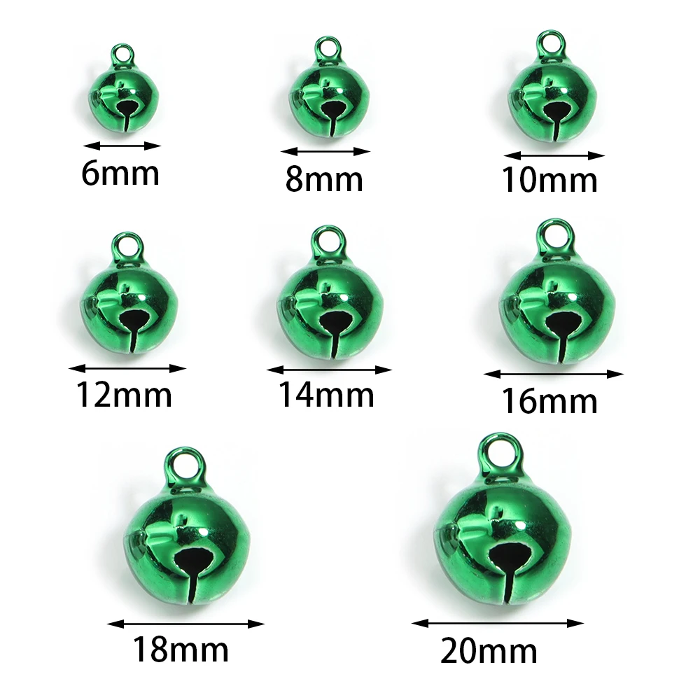 10-50pcs/lot Colored Jingle Bells Bead Pendant Round Mini Bell Charms For Bracelet Jewelry Making DIY Christmas Party Decoration