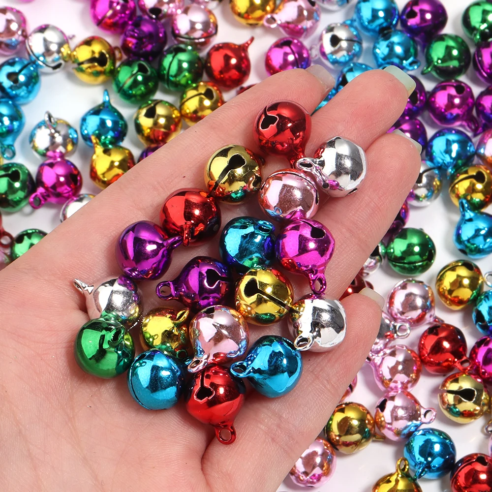 10-50pcs/lot Colored Jingle Bells Bead Pendant Round Mini Bell Charms For Bracelet Jewelry Making DIY Christmas Party Decoration
