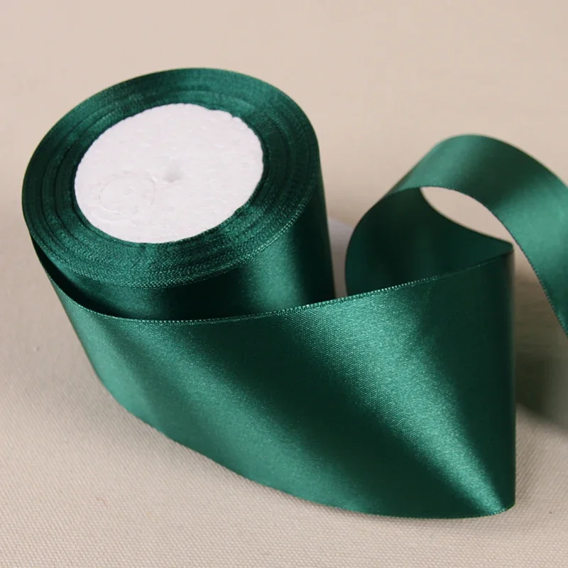 25Yards Dark Green Crafts Satin Ribbon Christmas Gift Package Bow DIY Handmade Headwear Sewing Clothing Party Hair Hccessories
