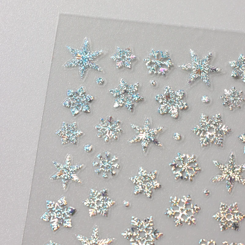 2pc Holographic Christmas Nail Art Stickers Iridescent Laser Snowflake Deer Tree Winter Slider Decals New Year Manicure Supplies
