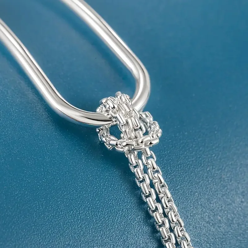 New S925 Silver Minimalist Geometric Collage Bracelet Women's Jewelry Exquisite and Elegant for Birthday and Christmas Gifts