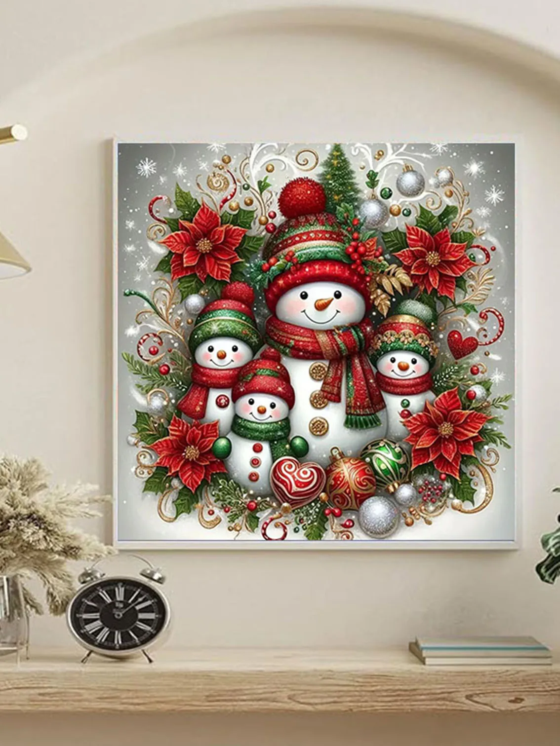 Christmas Snowman Diamond Painting Set, DIY Adult Full Diamond Home Decoration Painting Set, Adult, Frameless Crafts