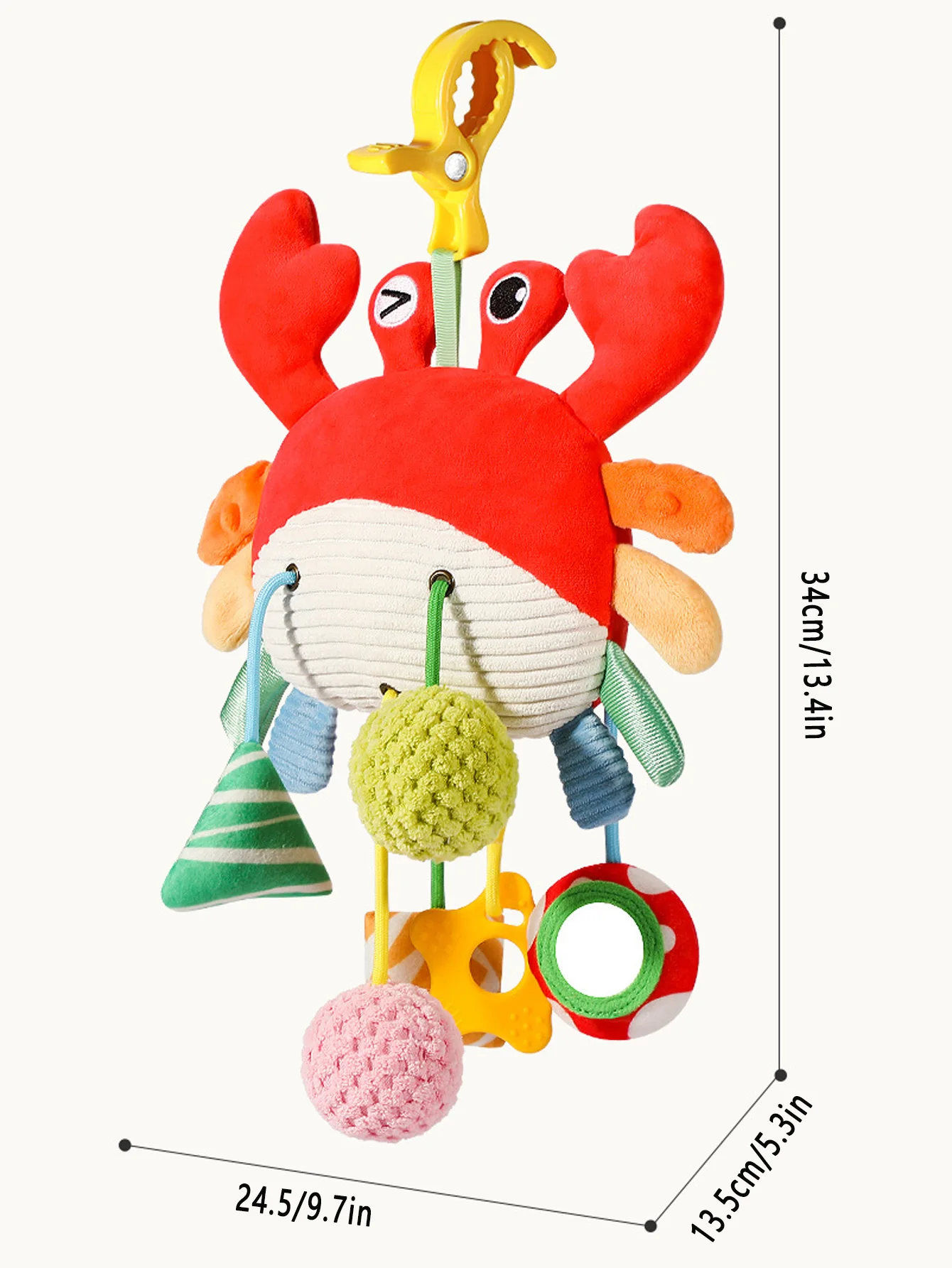 Christmas Decoration Baby Plush Toys, Stroller Toy With Sensory Details Car Seat Toys, Hanging Rattle Toys For Crib Mobile, Newb