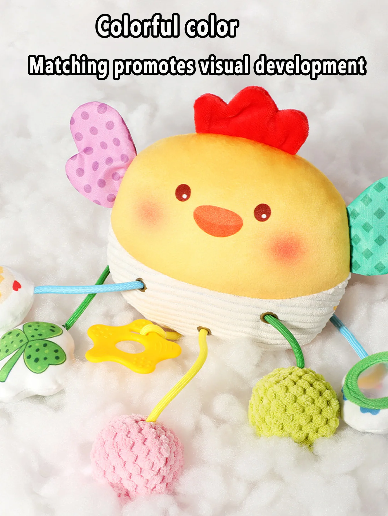 Christmas Decoration Baby Plush Toys, Stroller Toy With Sensory Details Car Seat Toys, Hanging Rattle Toys For Crib Mobile, Newb