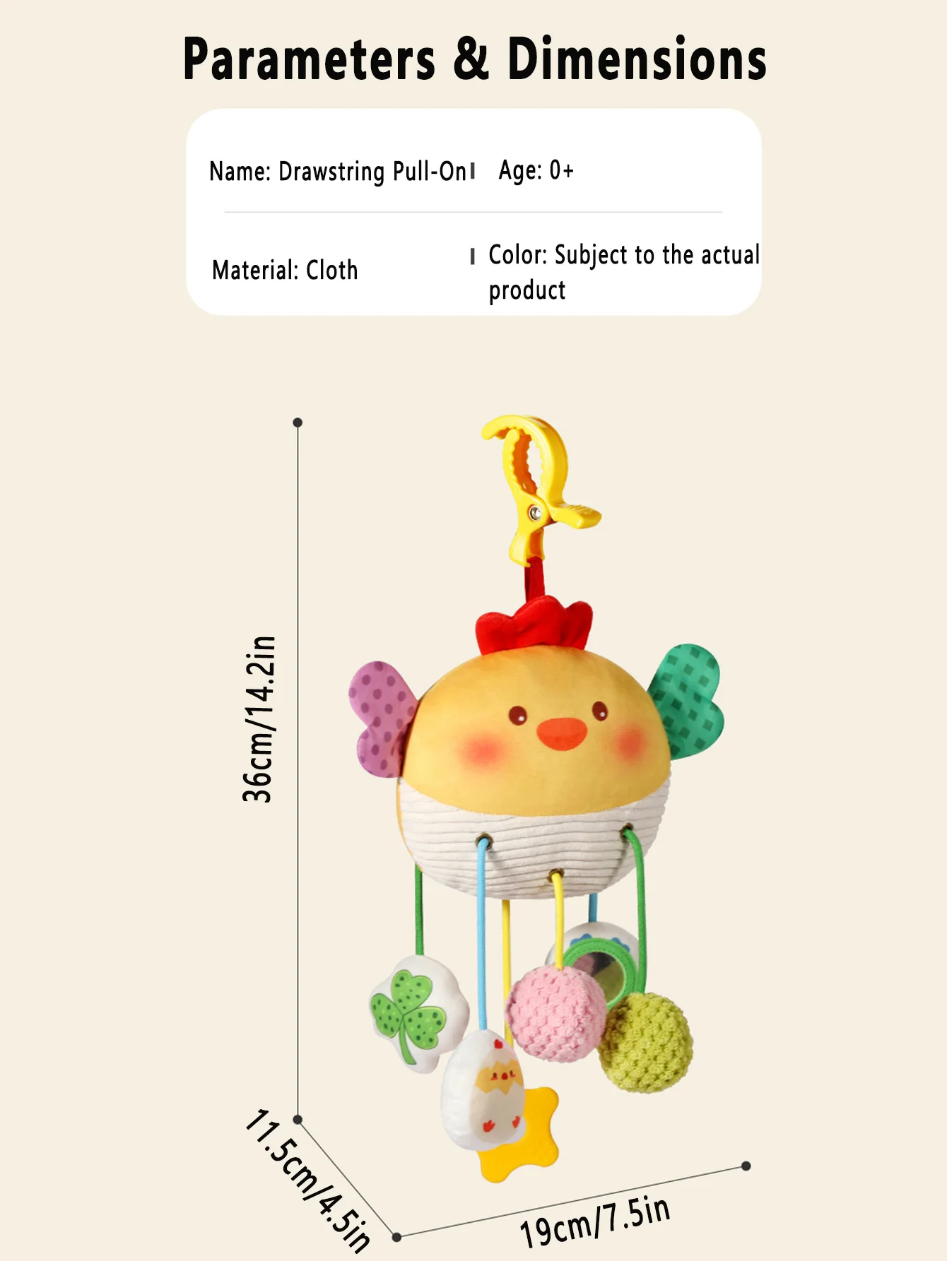 Christmas Decoration Baby Plush Toys, Stroller Toy With Sensory Details Car Seat Toys, Hanging Rattle Toys For Crib Mobile, Newb