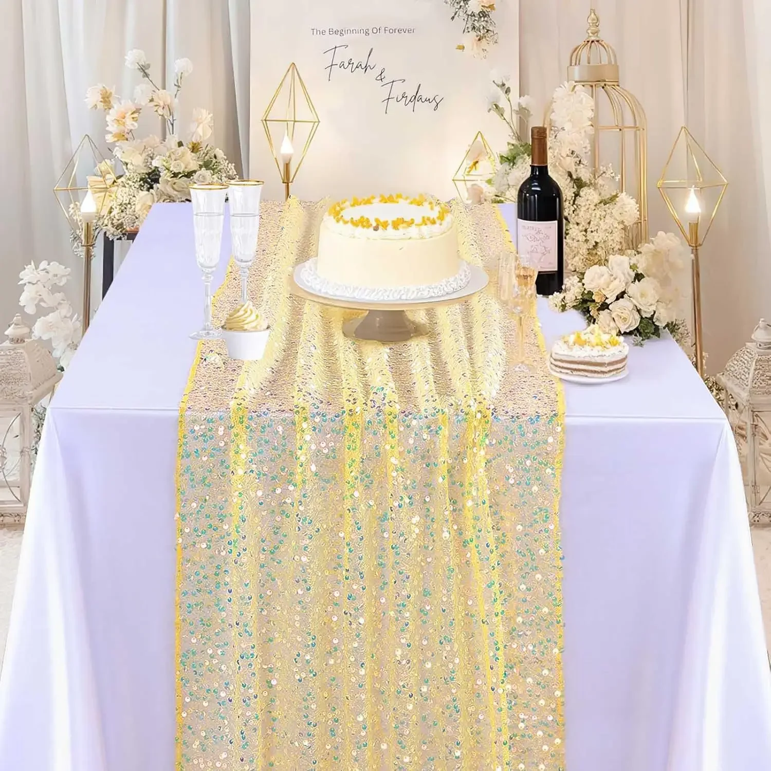 Christmas Sequin Table Runner Iridescent Table Runner Mermaid Party Table Runner for Wedding Birthday Party Decor