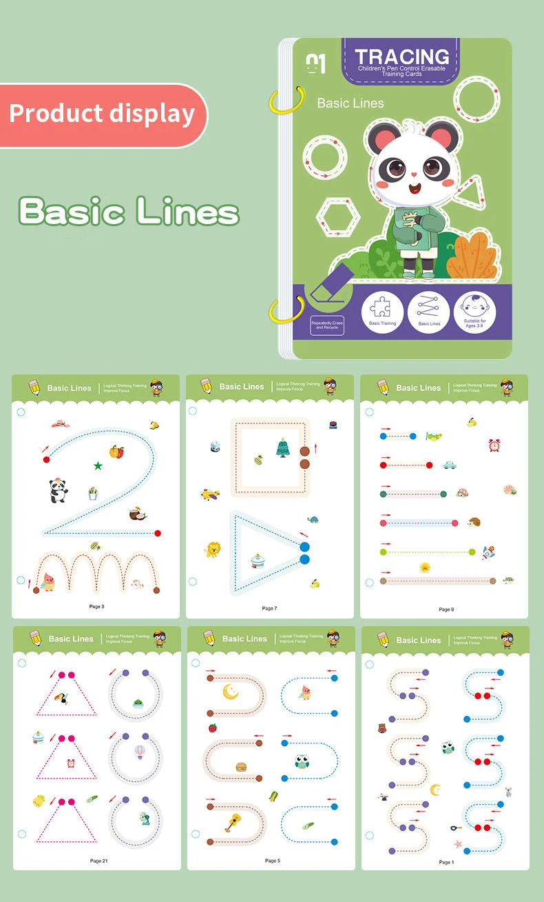 32-Page Reusable Magic Practice Notebook Set | Whole Brain Development, Writing Training, and Art Education Handbook | Learn Writing Skills, Paper Materials, Durable Binding | Color Pages | Christmas Gifts