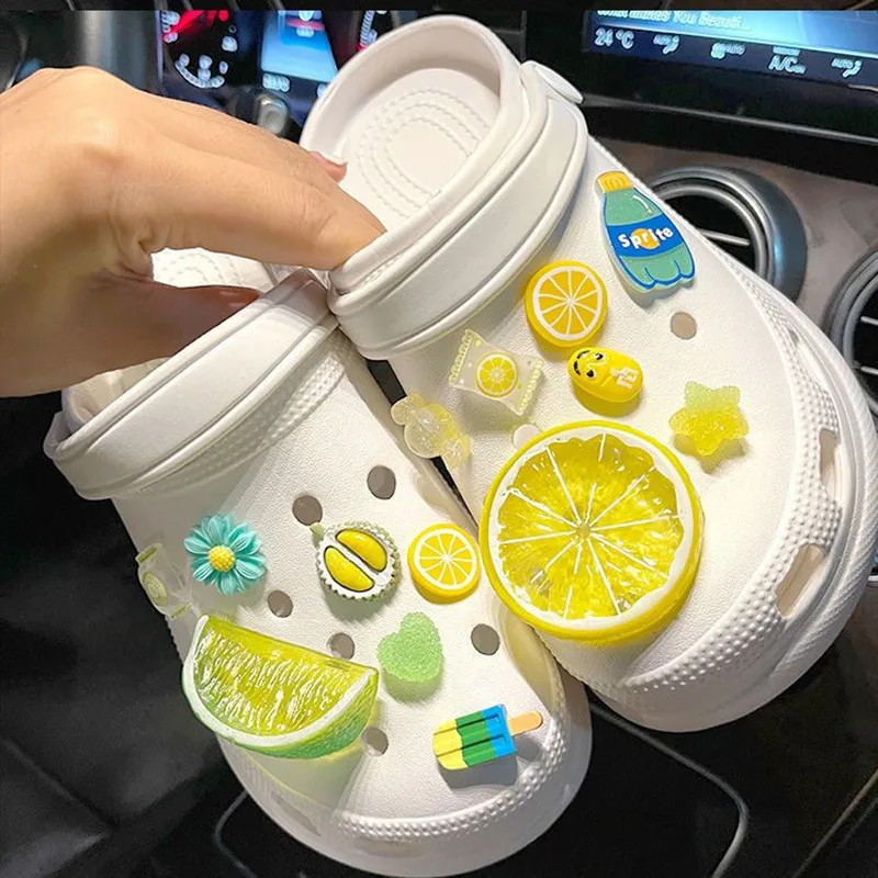 Fruit Shoe Decoration Set Cute Christmas Ducks Advanced Shoe Decorations DIY Detachable Buckle Shoes Accessories1Set