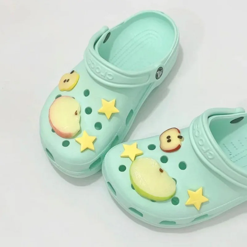 Fruit Shoe Decoration Set Cute Christmas Ducks Advanced Shoe Decorations DIY Detachable Buckle Shoes Accessories1Set