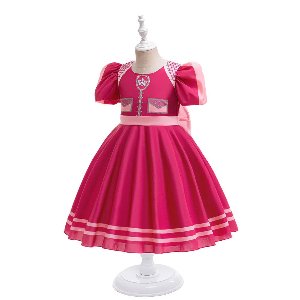 Cartoon Dog Girl Dresses Christmas Costume Halloween Skye Birthday Kids Clothes Stage Performance Bow Party Princess Girls Dress