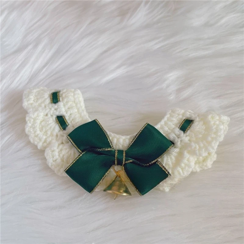 Christmas Pet Collars Cat Dog Christmas Decorations Pet Lace Knitting Necklaces Wool Scarf New Year Gift Cat Puppy Accessories