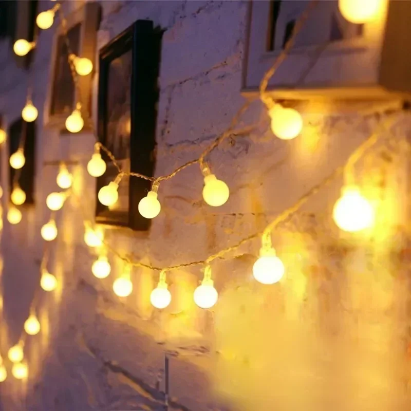 3-12M Ball Fairy Lights Globe String Lights USB/Battery Operated Garland for Garden Christmas Bedroom Wedding Camping Tent Decor