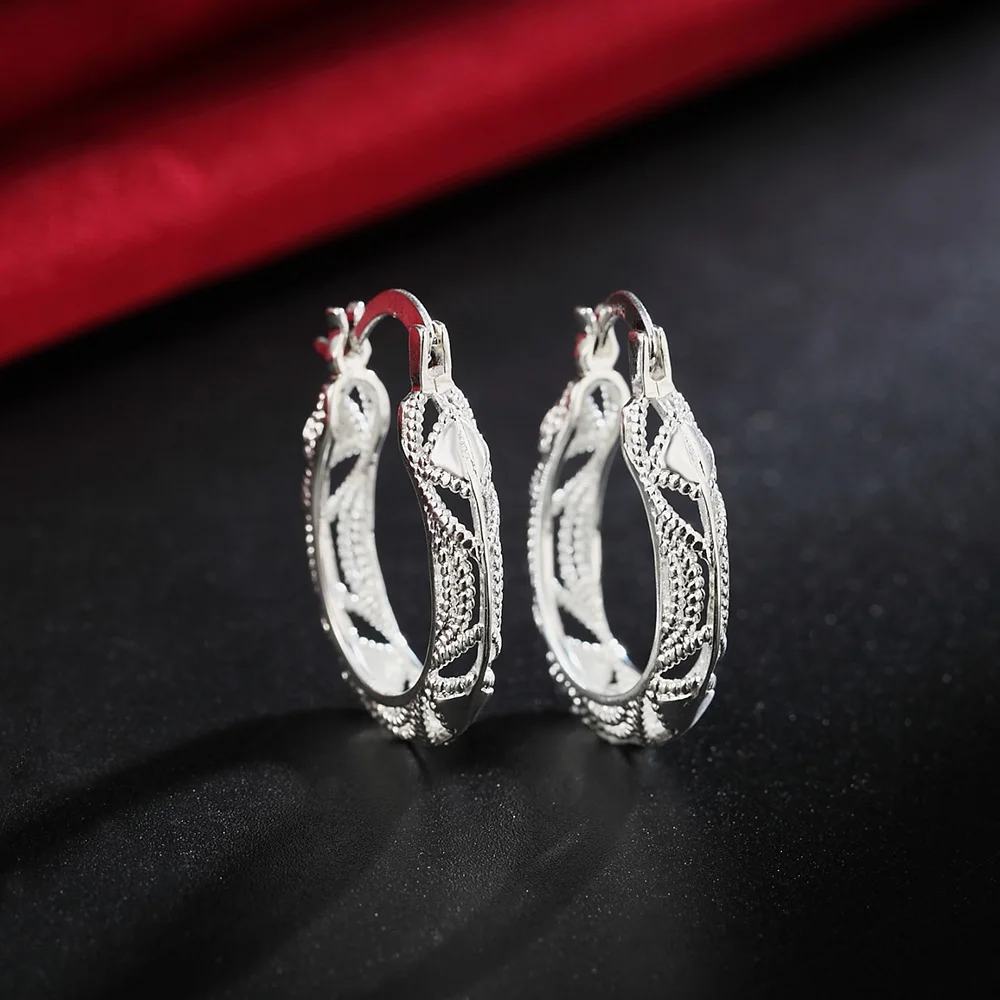 Hot korean popular Retro 925 Sterling Silver earrings for woman high quality Fashion party Wedding Jewelry Christmas Gifts