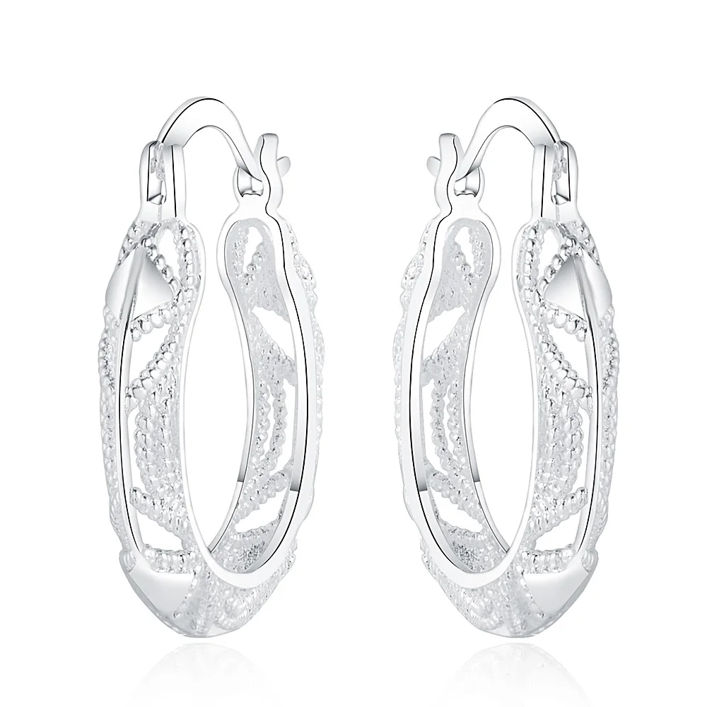 Hot korean popular Retro 925 Sterling Silver earrings for woman high quality Fashion party Wedding Jewelry Christmas Gifts