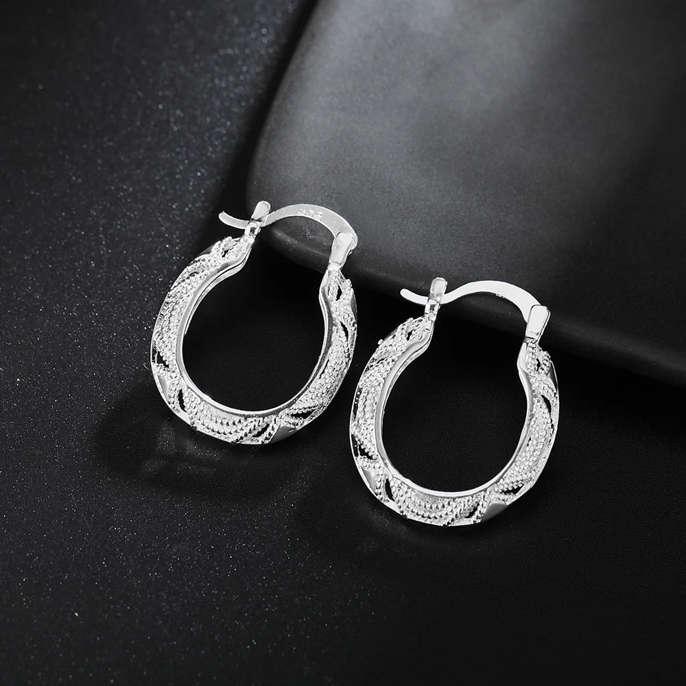 Hot korean popular Retro 925 Sterling Silver earrings for woman high quality Fashion party Wedding Jewelry Christmas Gifts